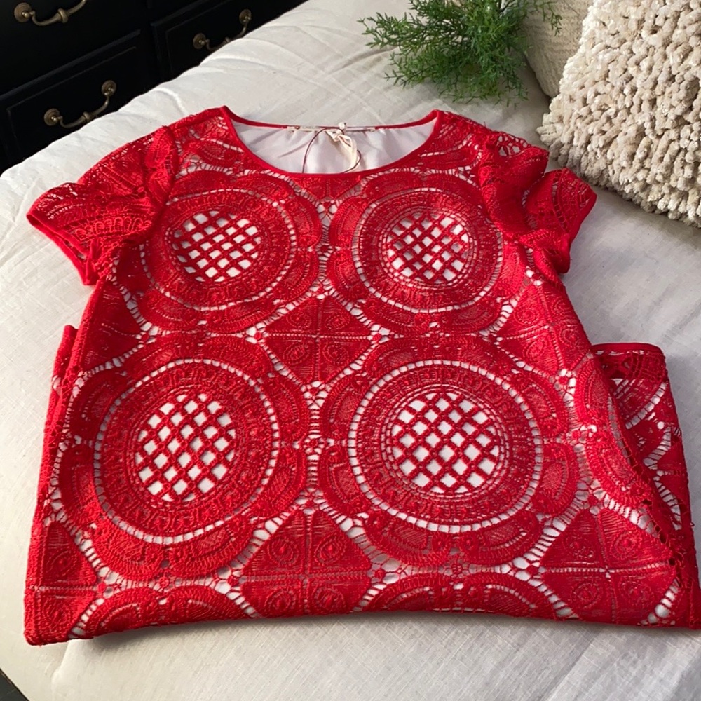 Chelsea & Violet Red Midi Dress with Timeless Elegance